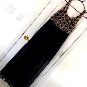 Black lace maxi dress